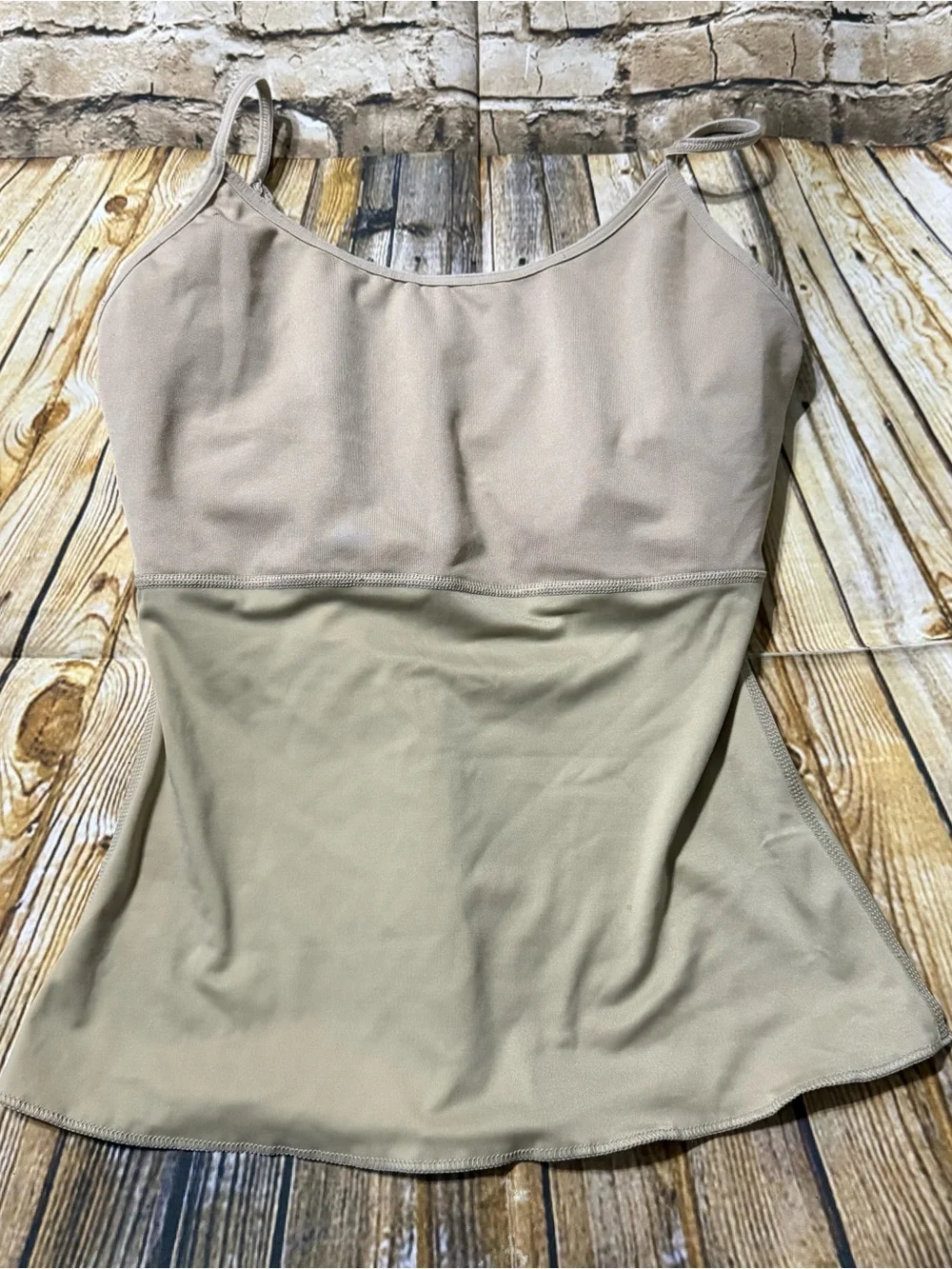 SPANX Shapewear Tank Top Womens Small Beige Adjustable Strap Slimming Cami Top